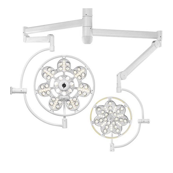 Светильник хирургический потолочный с аварийным питанием регулируемый двухблочный 500/300 Эмалед, Россия