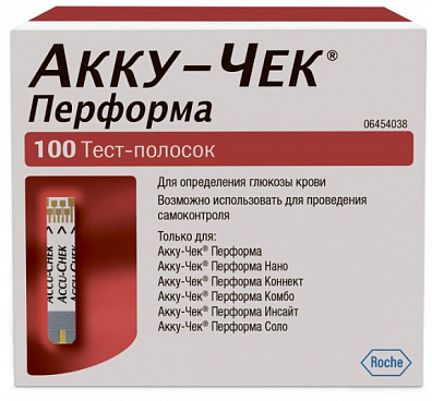 Тест-полоски акку-чек перформа №100, Германия